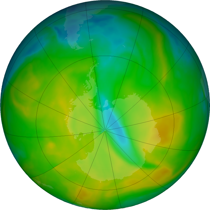 Antarctic ozone map for 12 November 2019